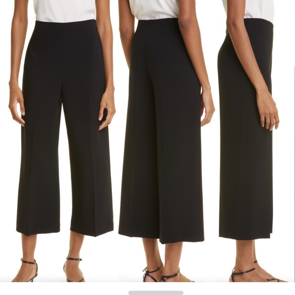 Judith & Charles Pompeii Wide Leg Pant Easy‎ Fit Cropped Womens 14 Black NWOT